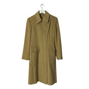 Vintage Sportmax Womens Wool & Cashmere Long Coat With Quilted Lining Size 36